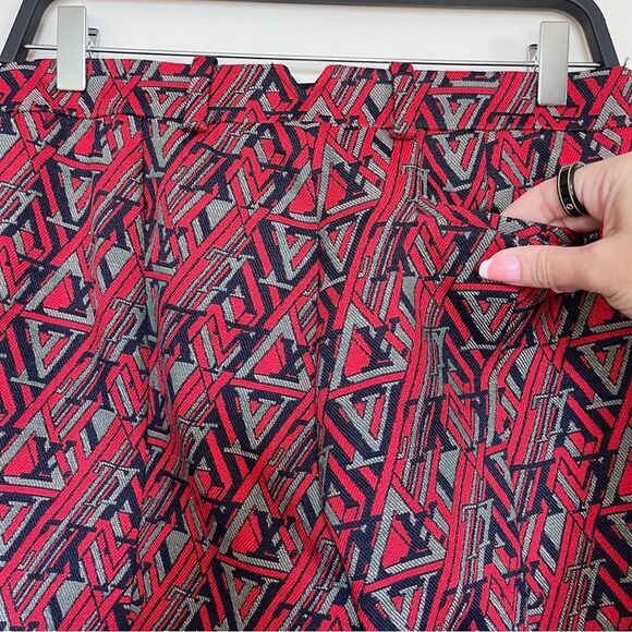 Louis Vuitton Red Multi Jacquard Logo Mid-Rise Straight Leg Pants SZ 40 Womens - Picture 7 of 16